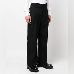 Alexander McQueen $ 1495.00 Black Straight Leg Wool Trouser Pants